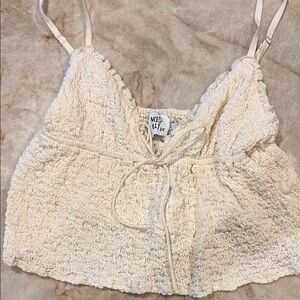Cream Textured Women's Top Princess Polly size 6 pristine